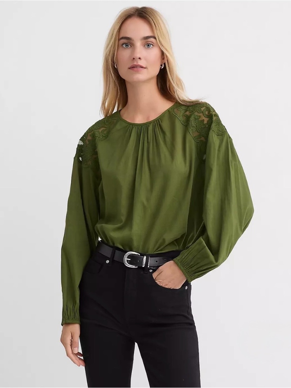 Lace Shoulder Blouse